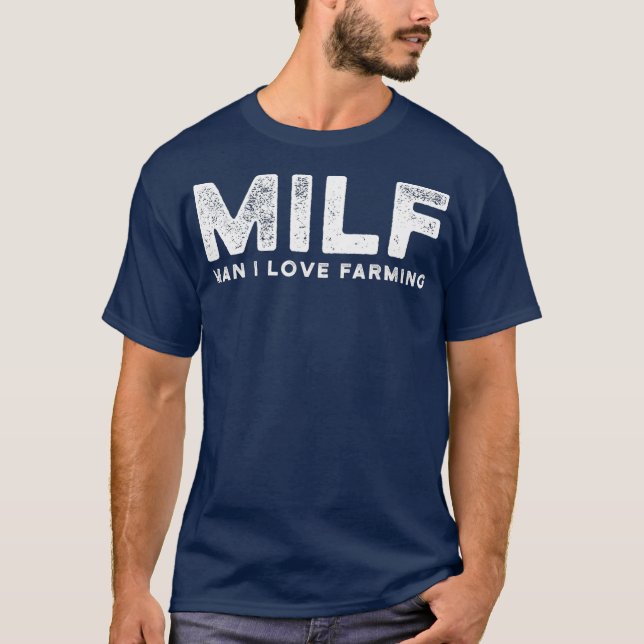 Man I Love Farming Funny Farmers Christmas T-Shirt (Front)