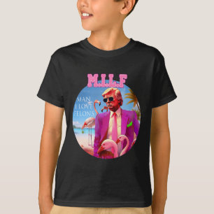 Man I Love Felons Funny Trump Flamingo Pink 2024  T-Shirt