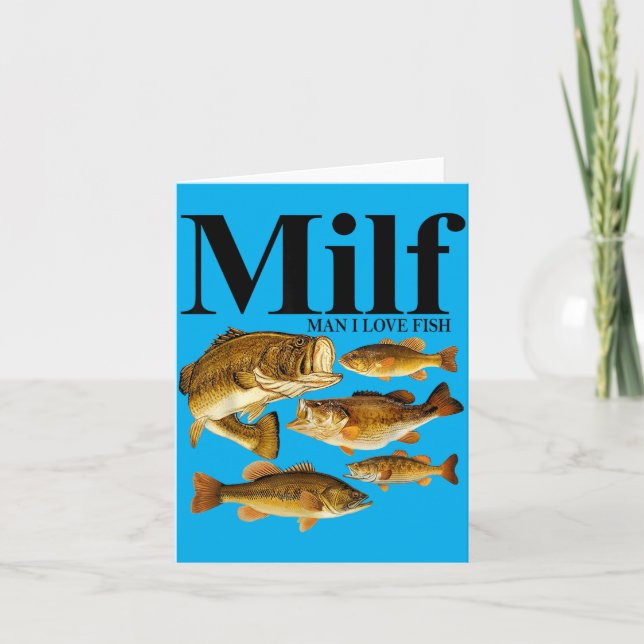 Man I Love Fish Funny Fishing Card (Front)