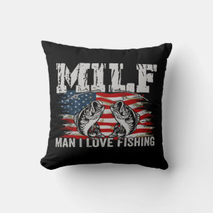 Man I Love Fishing Throw Pillow