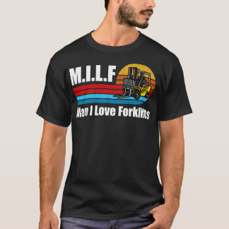 Man I love Forklifts Retro Vintage Forklift Driver T-Shirt