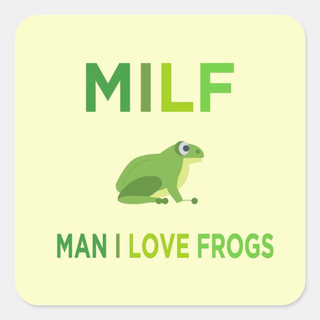 man i love frogs square sticker (Front)