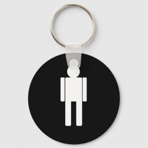 Man-illustration271 MAN CARTOON BATHROOM DOOR SIGN Keychain