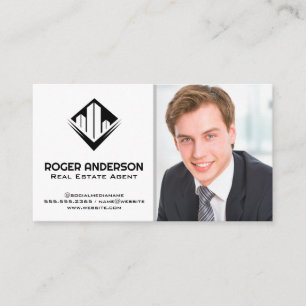 Man in Business Suit   Real Estate Logo Card