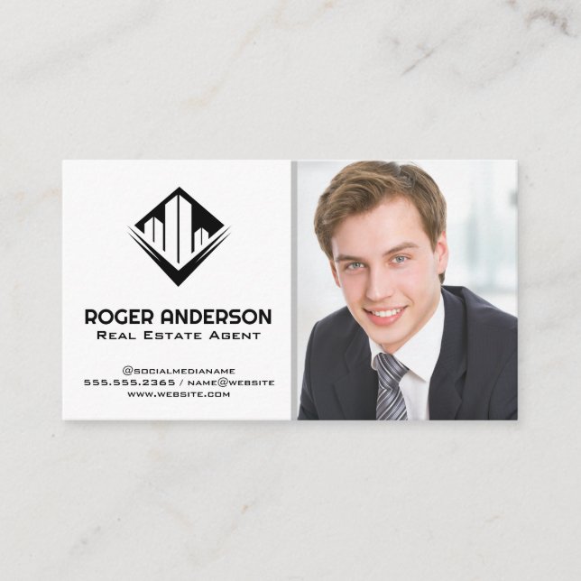 Man in Business Suit | Real Estate Logo Card (Front)