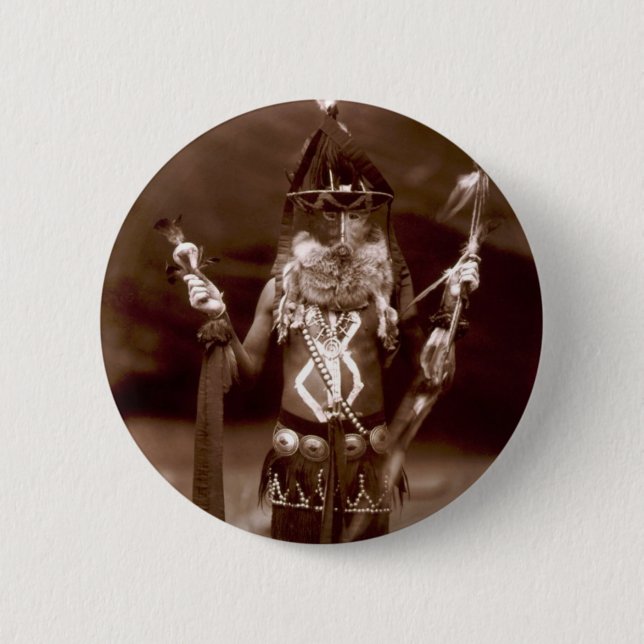 man in ceremonial dress 2 inch round button (Front)