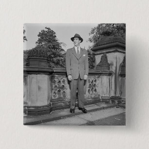 Man in Hat 2 Inch Square Button