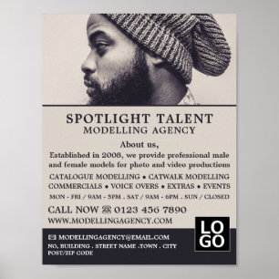 Man in Hat, Modelling Agency, Model Agent Advert Poster