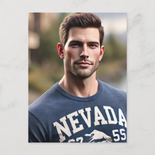 Man in Nevada shirt Postcard