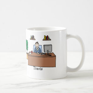 Man in office - customize coffee mug