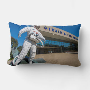 Man In Space Sculpture Lumbar Pillow