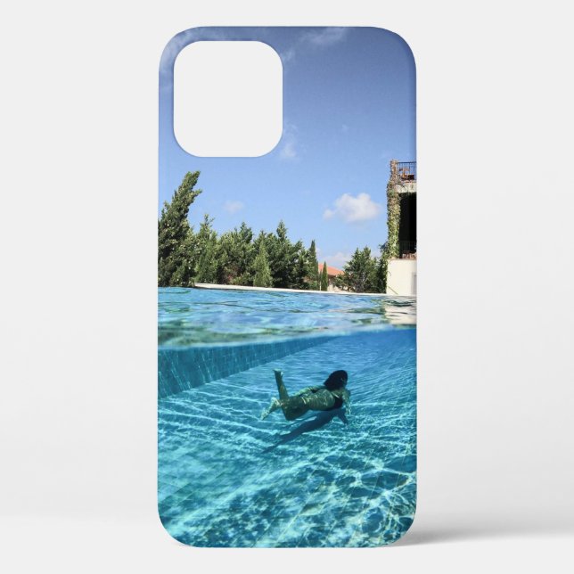 Man in swimming pool in the morning Case-Mate iPhone case (Back)