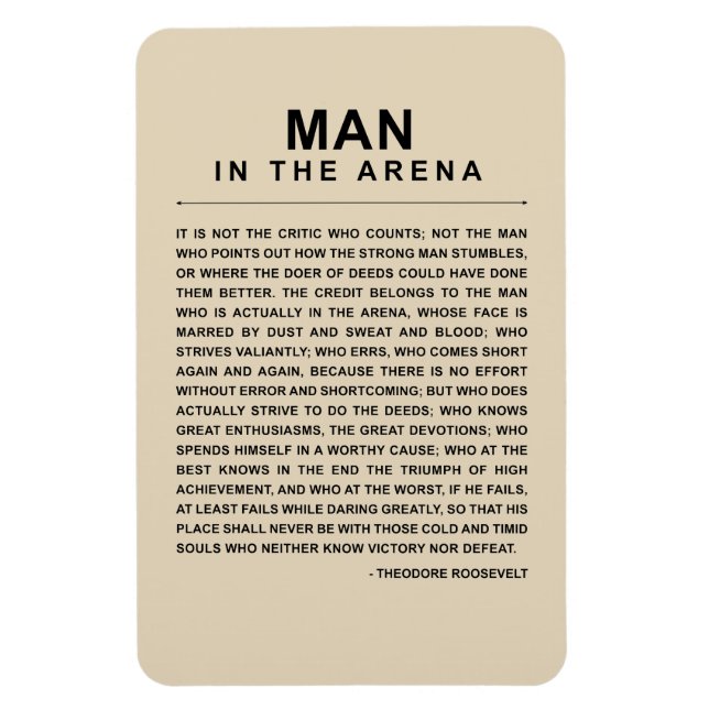 Man In The Arena - Daring Greatly Magnet (Vertical)