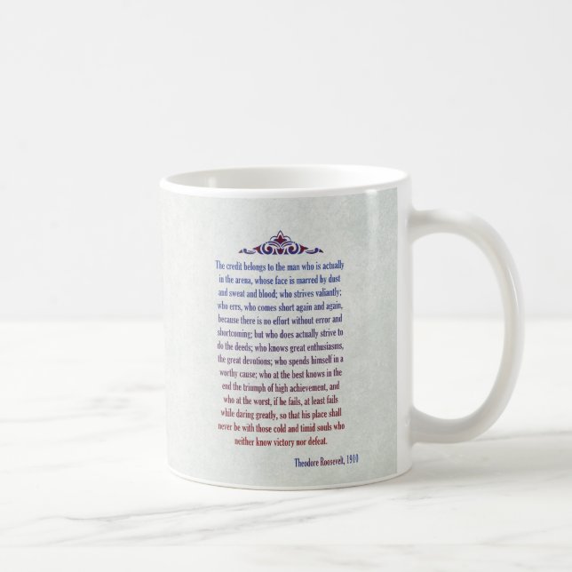 Man in the Arena Teddy Roosevelt Speech Coffee Mug (Right)