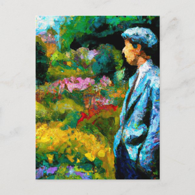 Man in The Garden Postcard (Front)