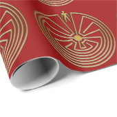 Man in the Maze - gold Wrapping Paper (Roll Corner)
