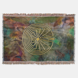MAN IN THE MAZE  gold + your background Throw Blanket