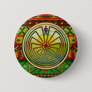 MAN IN THE MAZE landscape + your background 2 Inch Round Button