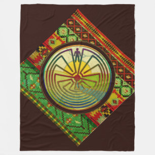 MAN IN THE MAZE landscape + your background Fleece Blanket