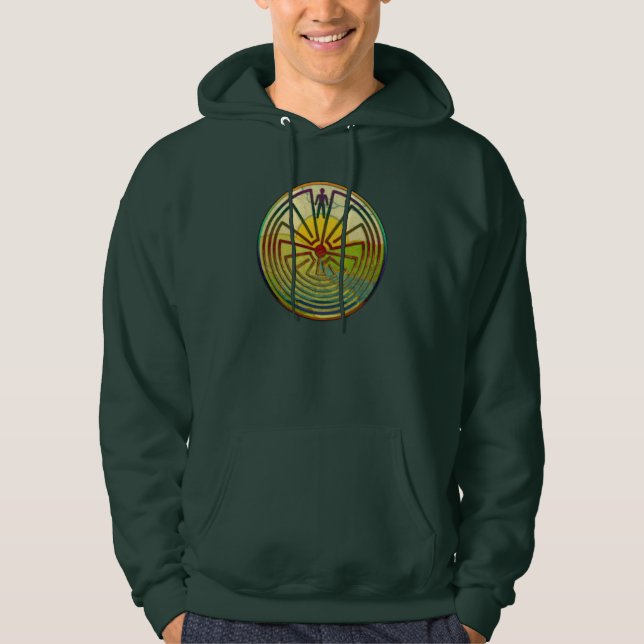 MAN IN THE MAZE landscape + your background Hoodie (Front)