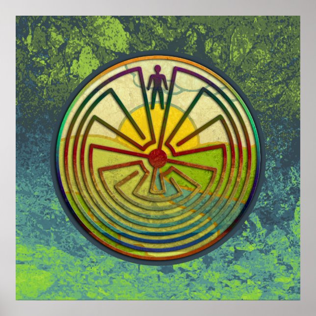 MAN IN THE MAZE landscape + your background Poster (Front)