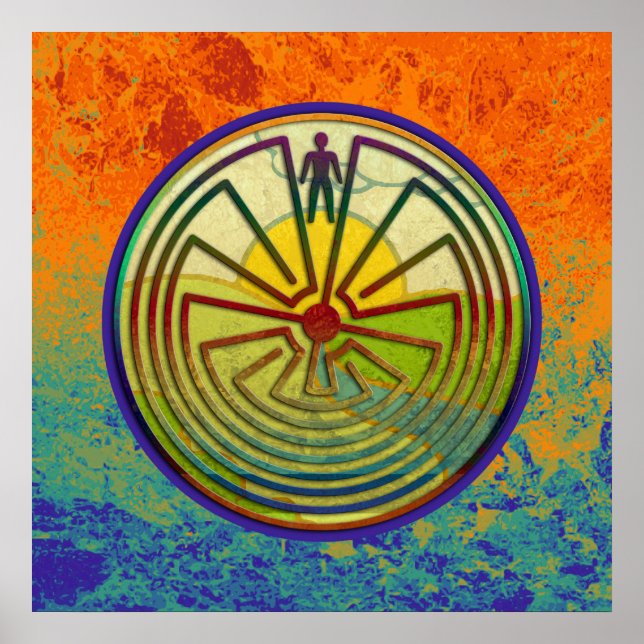 MAN IN THE MAZE landscape + your background Poster (Front)