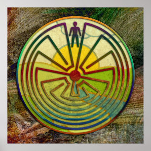MAN IN THE MAZE landscape + your background Poster