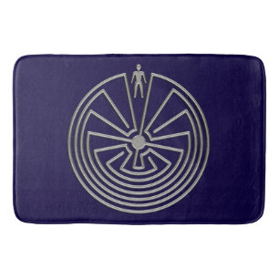 MAN IN THE MAZE silver + your background Bath Mat