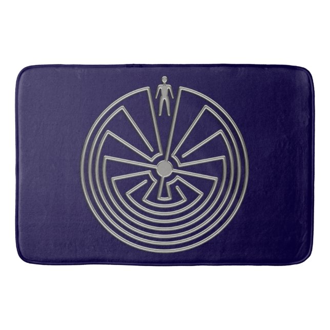 MAN IN THE MAZE silver + your background Bath Mat (Front)