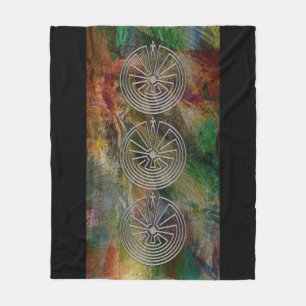 MAN IN THE MAZE silver + your background Fleece Blanket