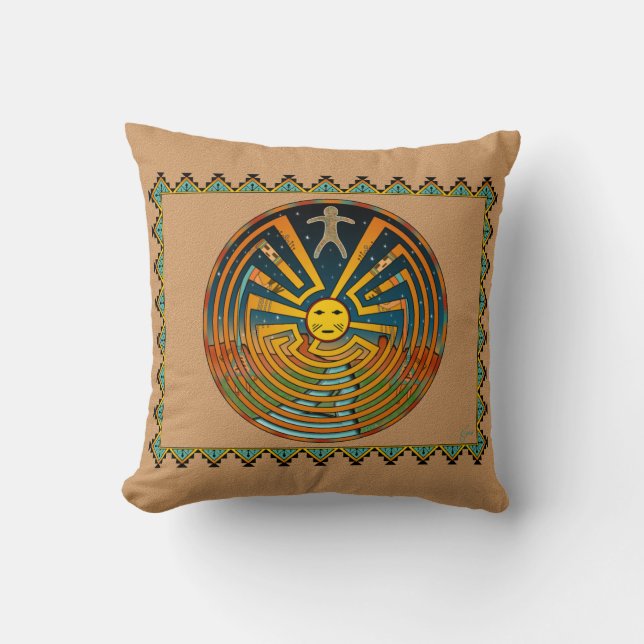 Man In The Maze Throw Pillow (Front)