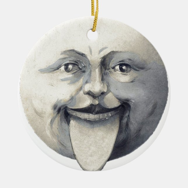 Man in the Moon Ceramic Ornament (Front)