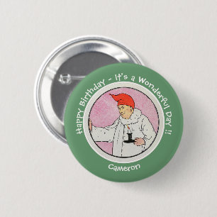 Man in the Moon Mother Goose Birthday Party Items 2 Inch Round Button
