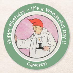 Man in the Moon Mother Goose Birthday Party Items Round Paper Coaster