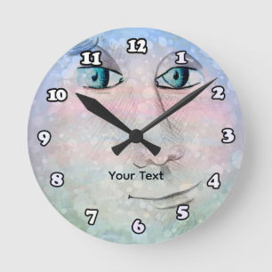 Man in the Moon Round Clock