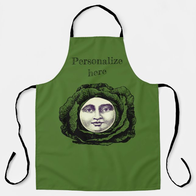 Man in the moon vintage cabbage head  apron (Front)