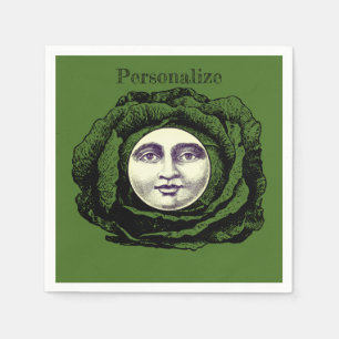 Man in the moon vintage cabbage head  napkin