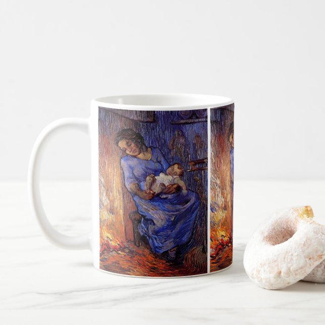 Man is at Sea by Vincent van Gogh Coffee Mug (With Donut)