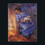 Man is at Sea by Vincent van Gogh Postcard<br><div class="desc">The Man is at Sea (after Demont-Breton) by Vincent van Gogh is a vintage fine art post impressionism daily life portrait painting featuring an exhausted mother, she is sleeping while holding her infant child as they keep warm by the fire. About the artist: Vincent Willem van Gogh was a Post...</div>