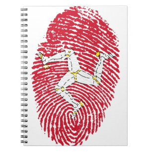 Man Isle Flag Fingerprint Country Pride Notebook