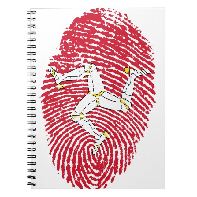 Man Isle Flag Fingerprint Country Pride Notebook (Front)