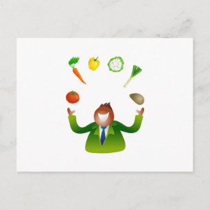 Man Juggling Vegetables Postcard