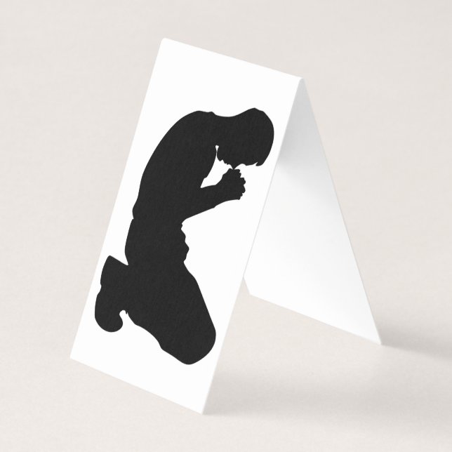 MAN KNEELING IN PRAYER BUSINESS CARD (Front)