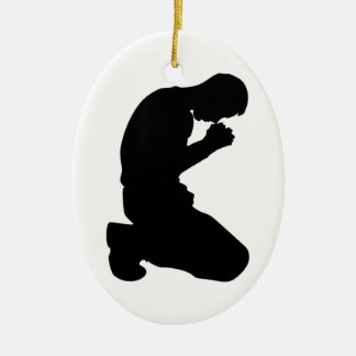 MAN KNEELING IN PRAYER CERAMIC ORNAMENT