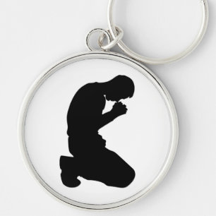 MAN KNEELING IN PRAYER KEYCHAIN