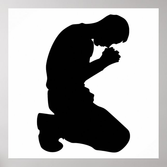 MAN KNEELING IN PRAYER POSTER (Front)