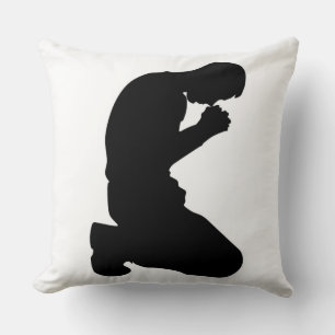 MAN KNEELING IN PRAYER THROW PILLOW