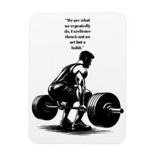 man lifting weights body builder art illustration magnet