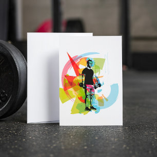 Man Lifting Weights Invitation