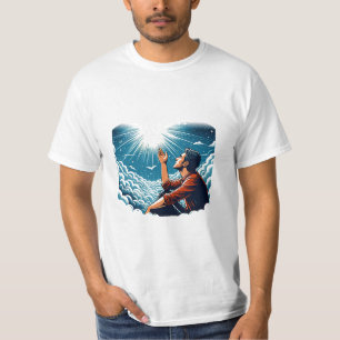 Man looking up to heaven TALKING TO gOD T-Shirt
